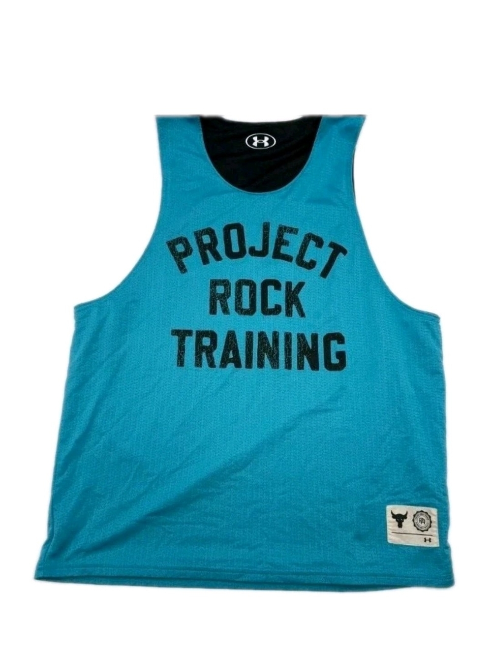 UA Project Rock Reversible Mesh Tank Teal Black XL